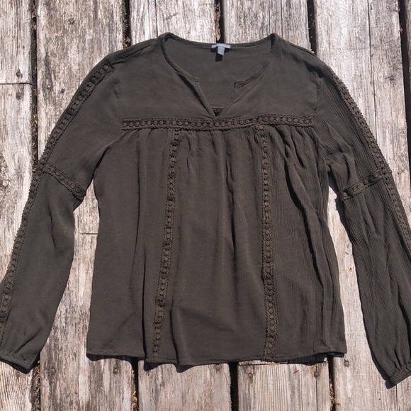 Flowy boho top olive green - Picture 3 of 9